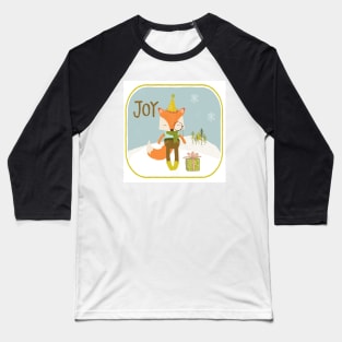 Christmas Fox Winter Joy Baseball T-Shirt